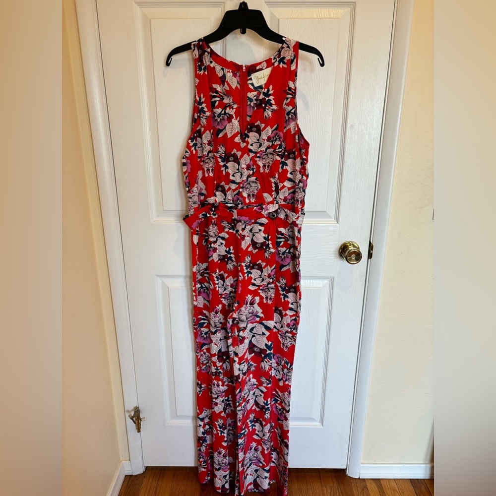 NWT Yumi Kim silk floral jumpsuit, large.